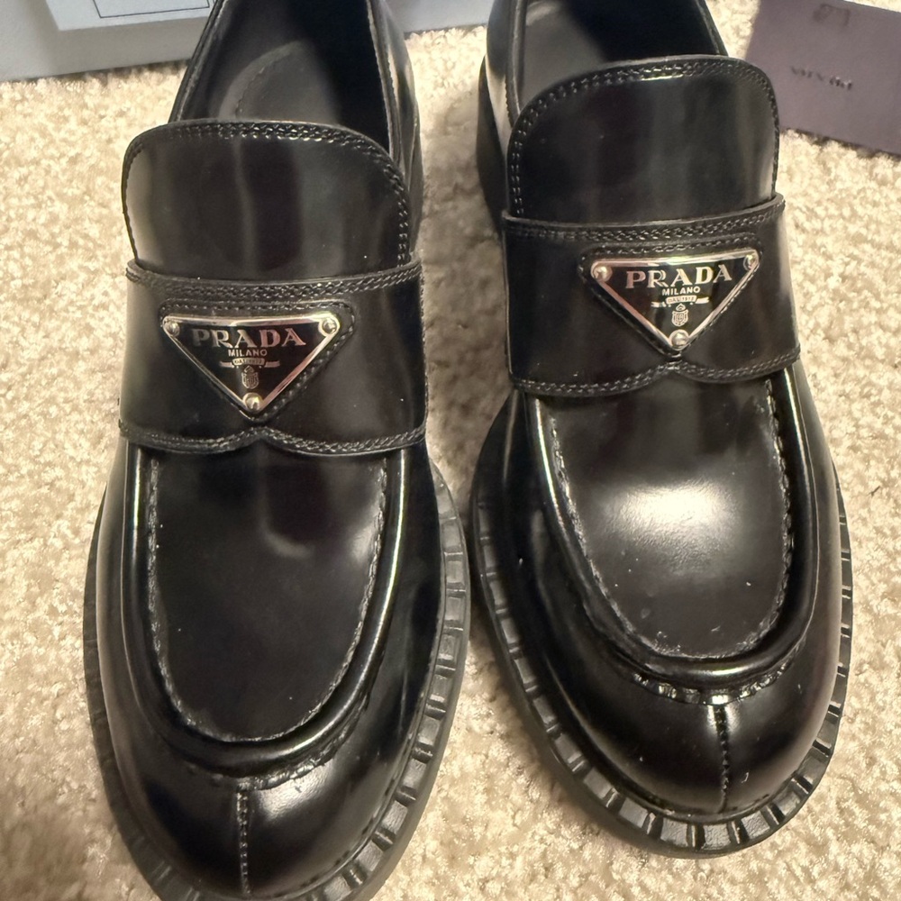 Prada Women's Black Patent Leather Loafers
